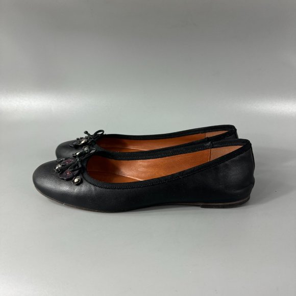 Coach Tea Rose Lola Ballet, Black, Size US 7 - Picture 5 of 14